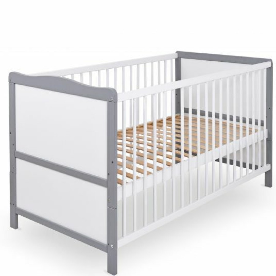 * Jonka Babybett Und Kinderbett Moritz 70 X 140 Cm Weis Grau