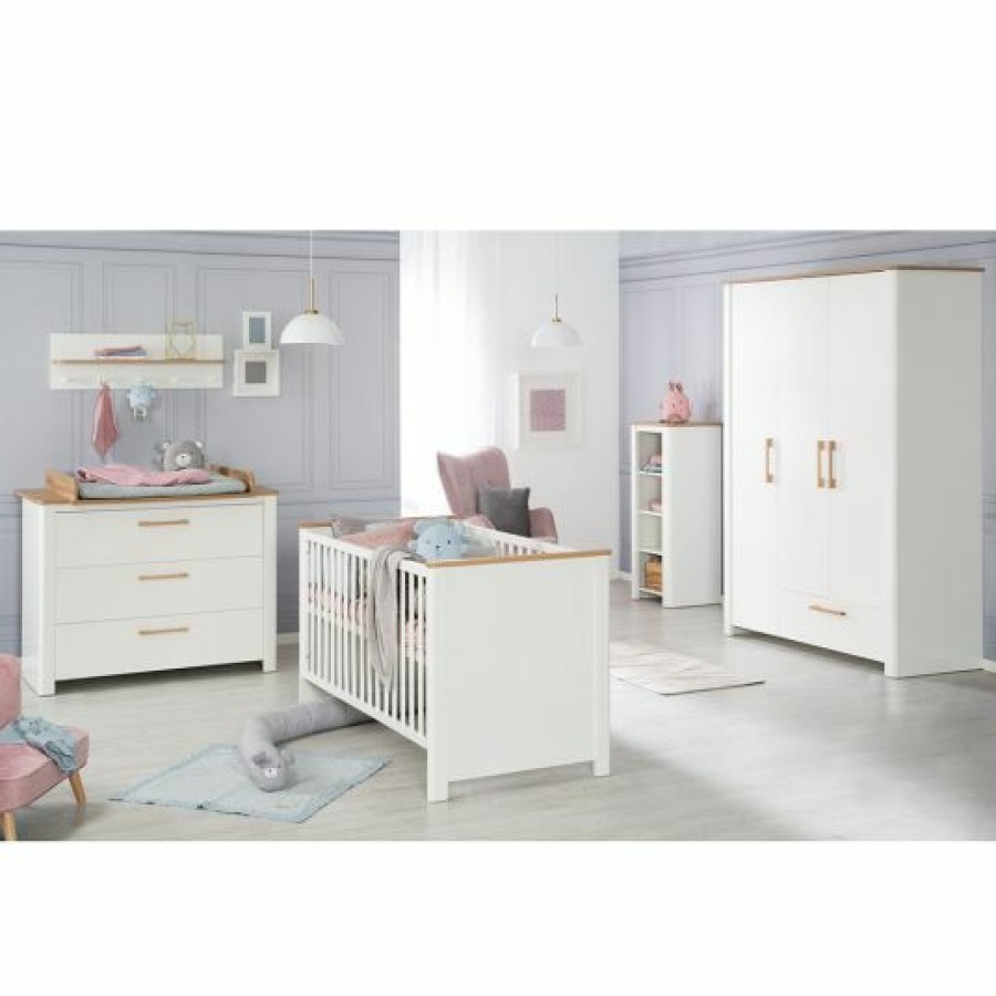 * Roba Kinderzimmer Ava Mit 3-Turigem Schrank, Bett, Breiter Wickelkommode Weis