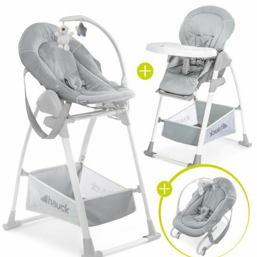 * Hauck Sitn Relax 3In1 Hochstuhl Ab Der Geburt, Babyliege Und Wippe Stretch Grey