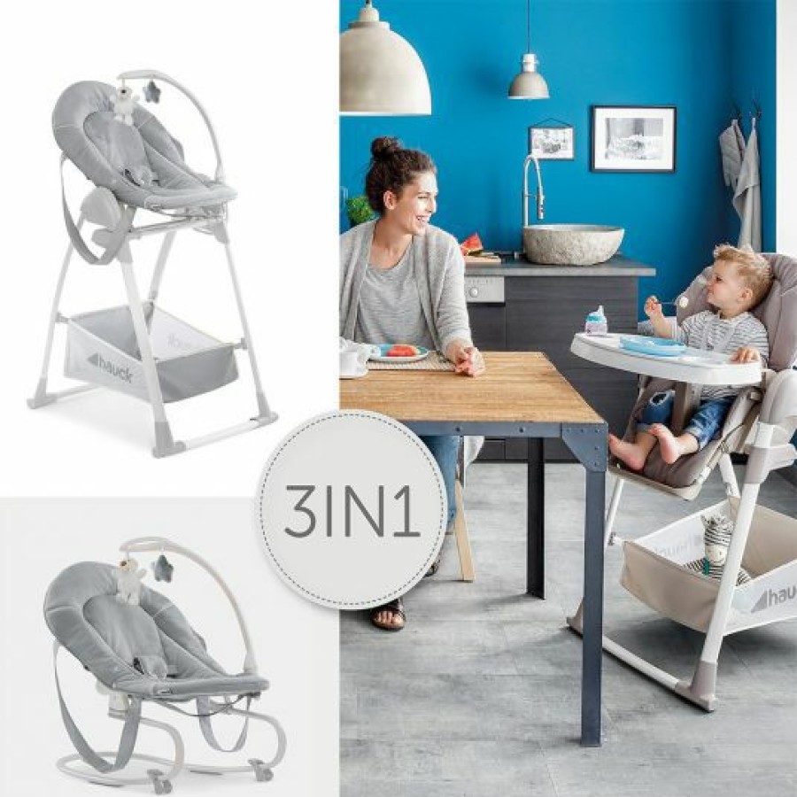 * Hauck Sitn Relax 3In1 Hochstuhl Ab Der Geburt, Babyliege Und Wippe Stretch Grey