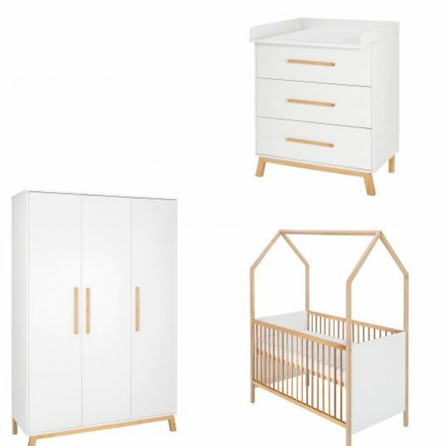 * Schardt Kinderzimmer Venice 13-Tlg. Mit 3-Turigem Schrank Inkl. Textilkollektion Big Star Grey